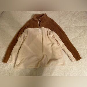 Brown and Cream Color Fuzzy Pullover
